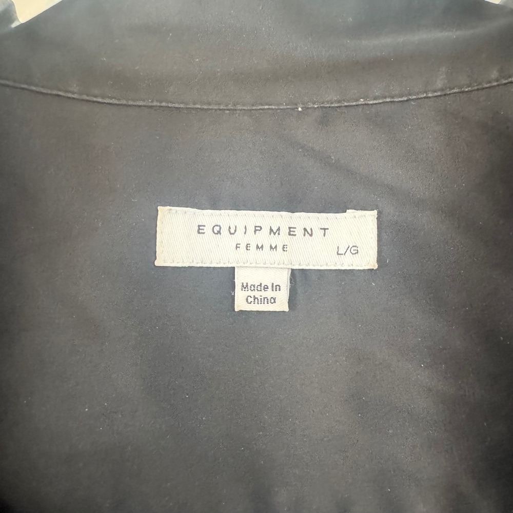 Equipment Femme | Black Button Front Career Workwear Blouse Top - Picture 2 of 3